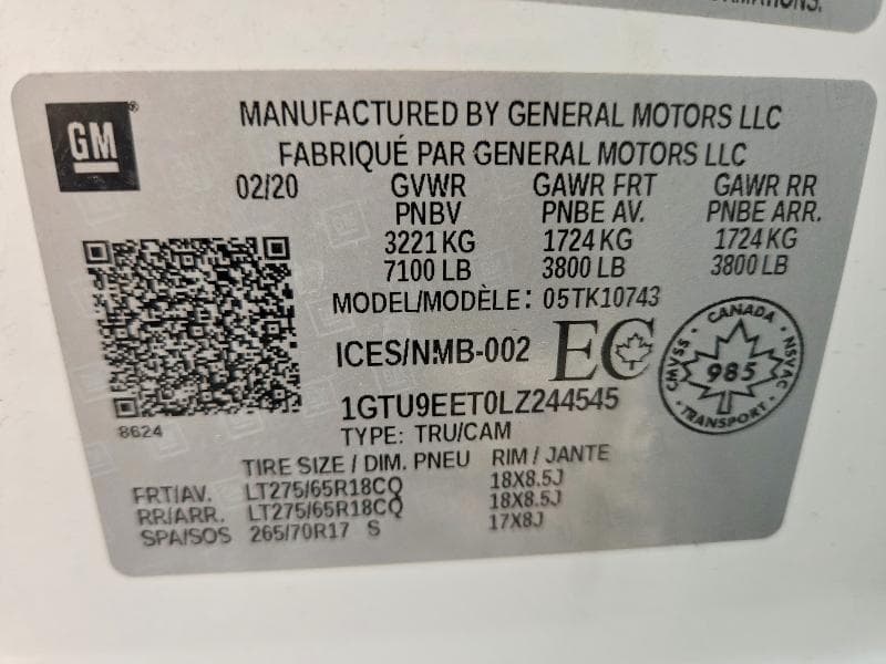 2020 GMC SIERRA K1500 AT4 12