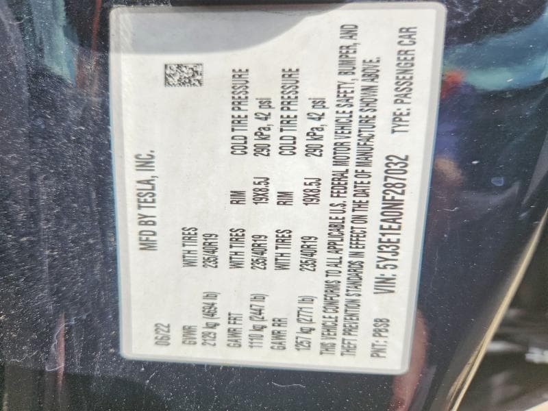 2022 TESLA MODEL 3 12