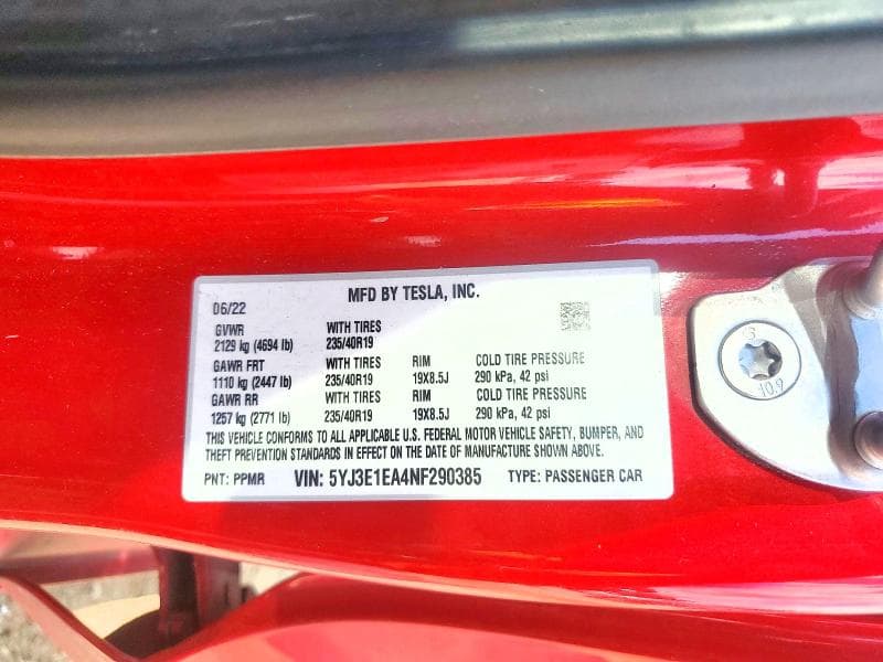 2022 TESLA MODEL 3 12