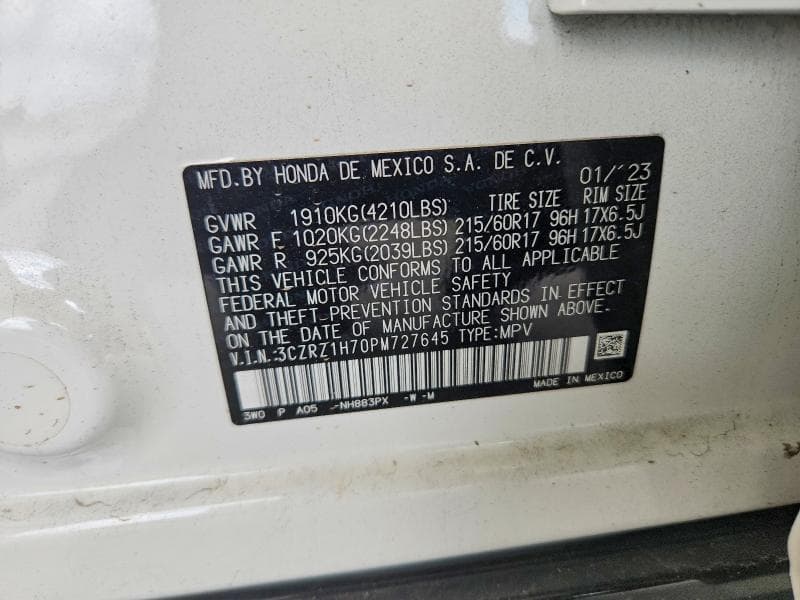 2023 HONDA HR-V EXL 12
