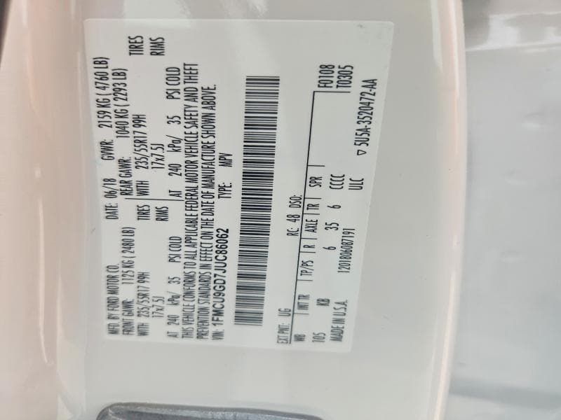 2018 FORD ESCAPE SE SE 13