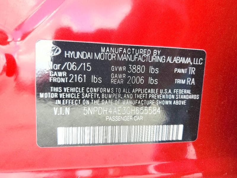 2016 HYUNDAI ELANTRA SE 12