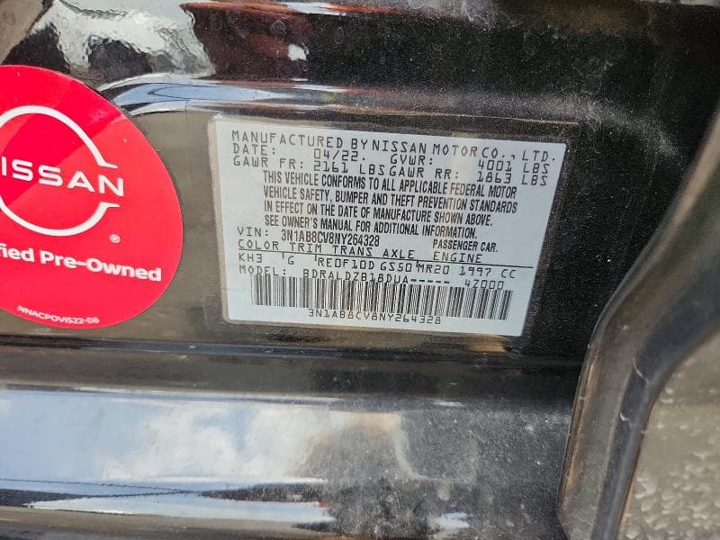 2022 NISSAN SENTRA SV 12