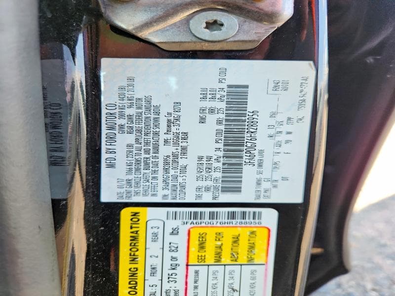 2017 FORD FUSION S 12