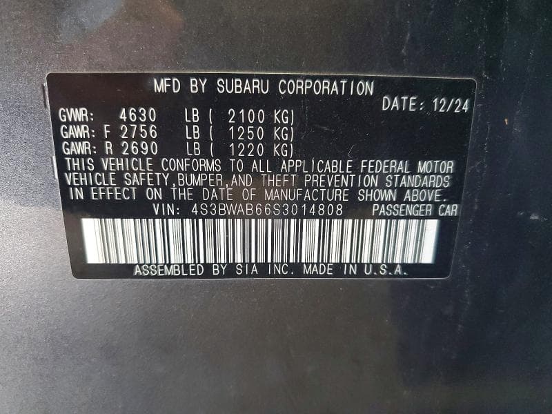 2025 SUBARU LEGACY 13