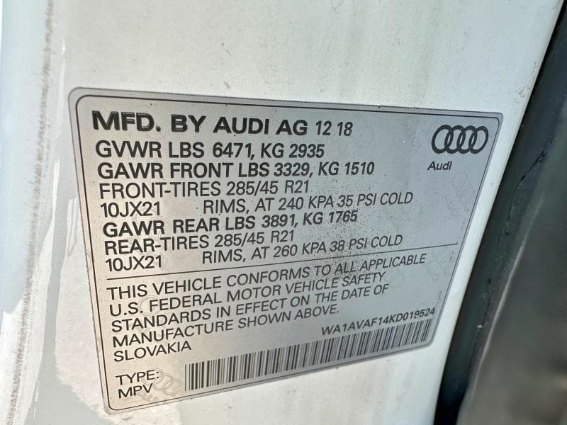 2019 AUDI Q8 PREMIUM 10