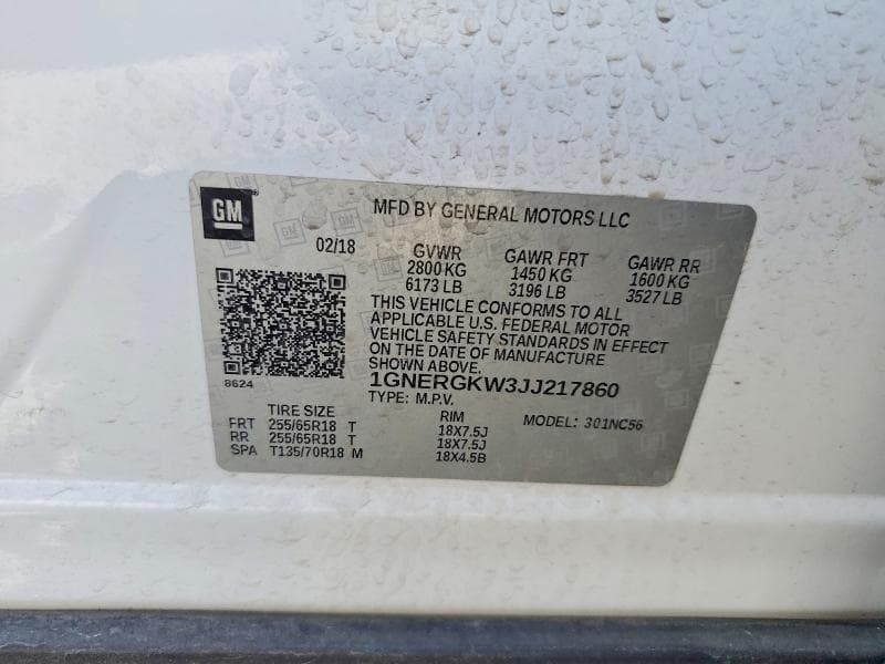2018 CHEVROLET TRAVERSE LT 13