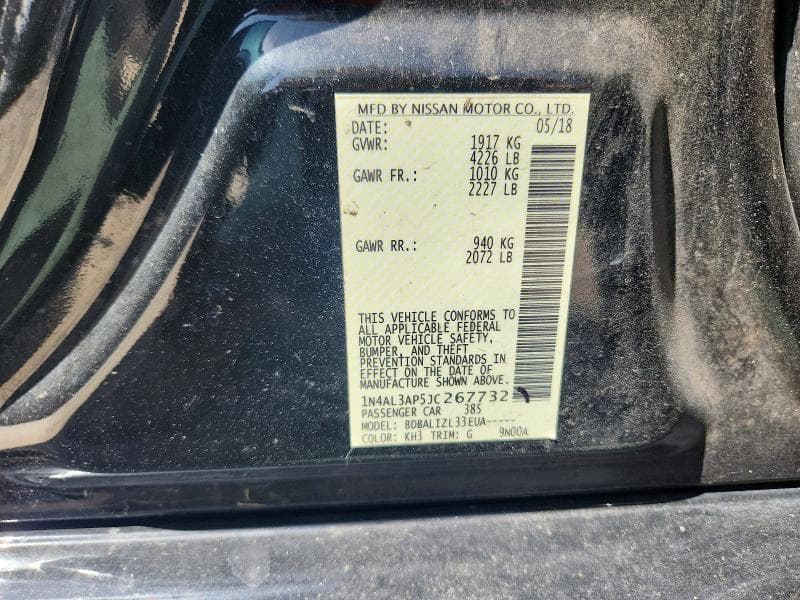 2018 NISSAN ALTIMA 2.5 SV 12