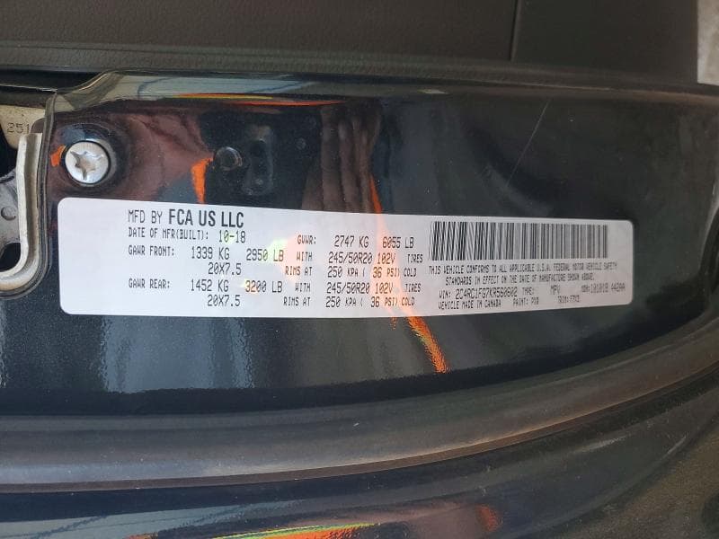 2019 CHRYSLER PACIFICA TOURING PLUS 13