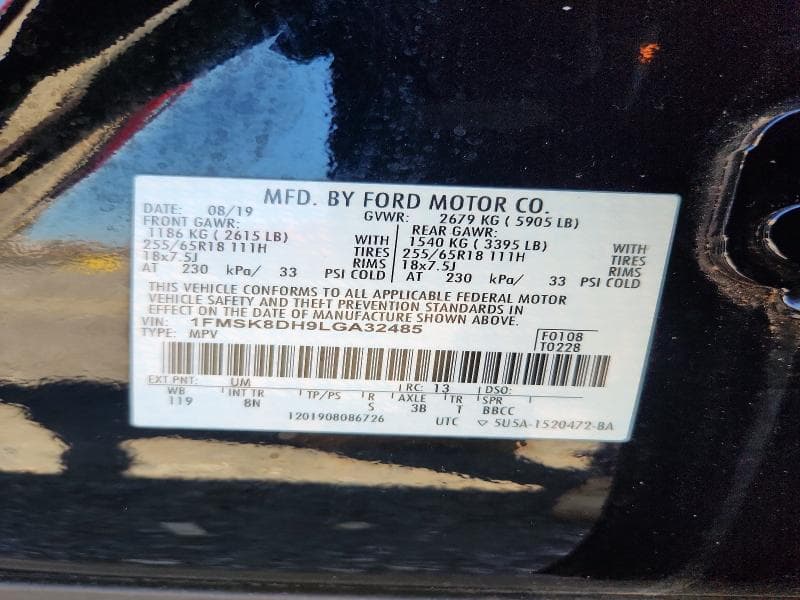 2020 FORD EXPLORER XLT 14