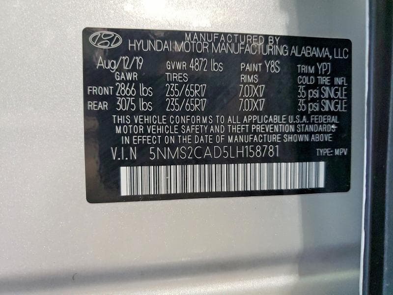2020 HYUNDAI SANTA FE SE SE 13