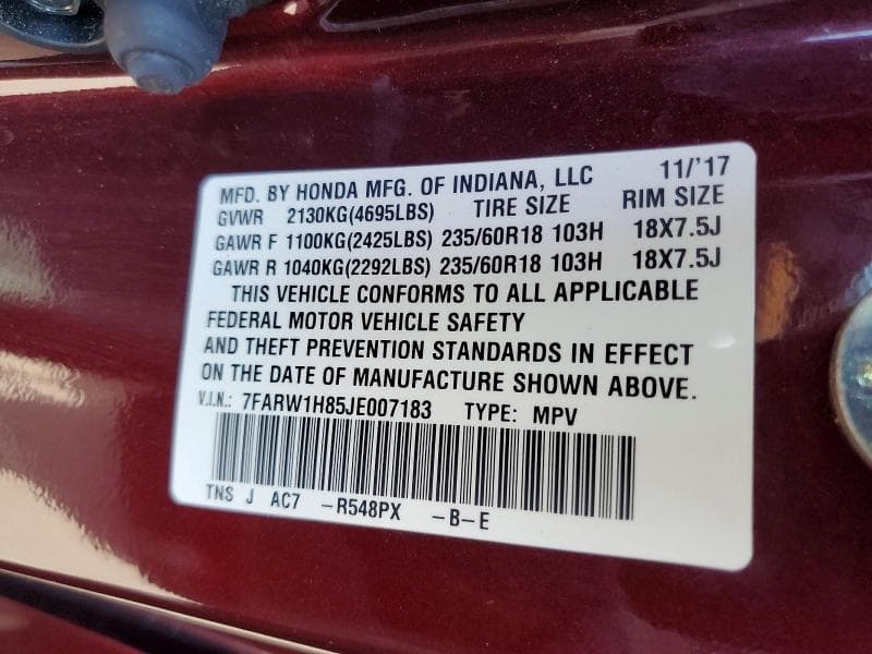 2018 HONDA CR-V 14