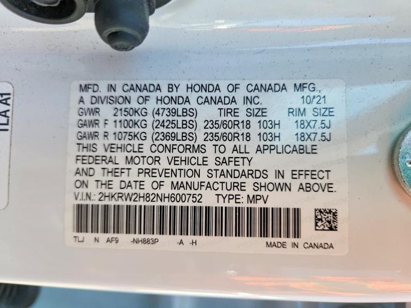 2022 HONDA CR-V EXL EXL 13