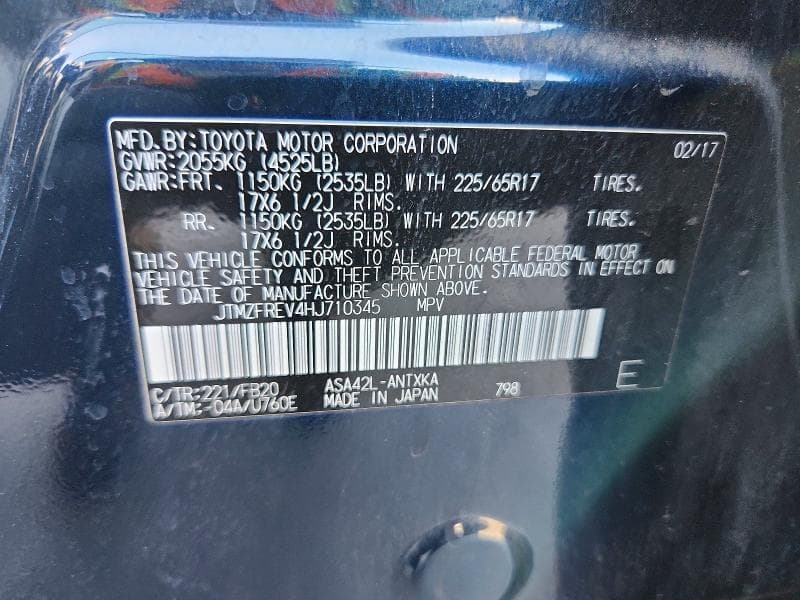2017 TOYOTA RAV4 LE LE 12