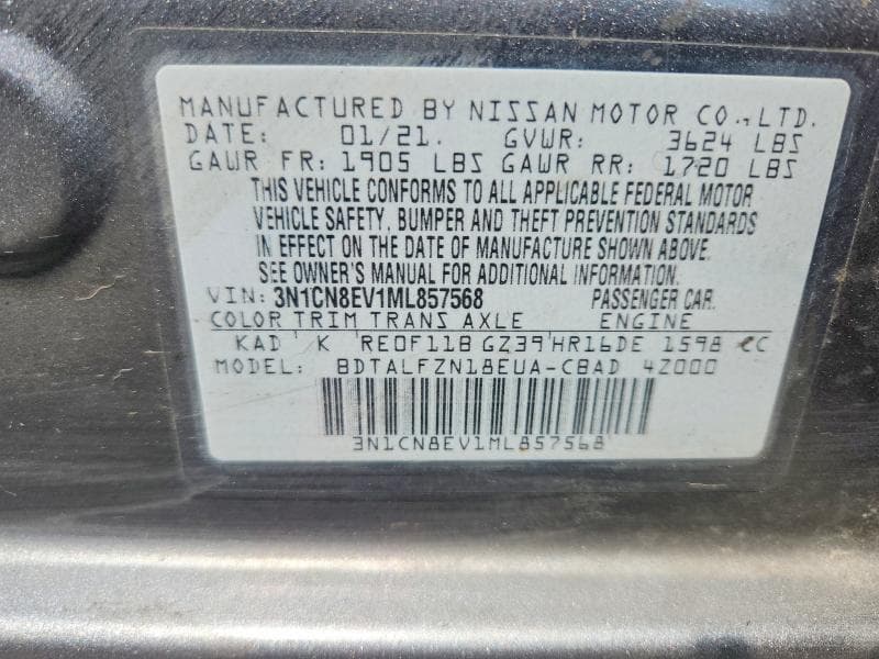 2021 NISSAN VERSA SV 12