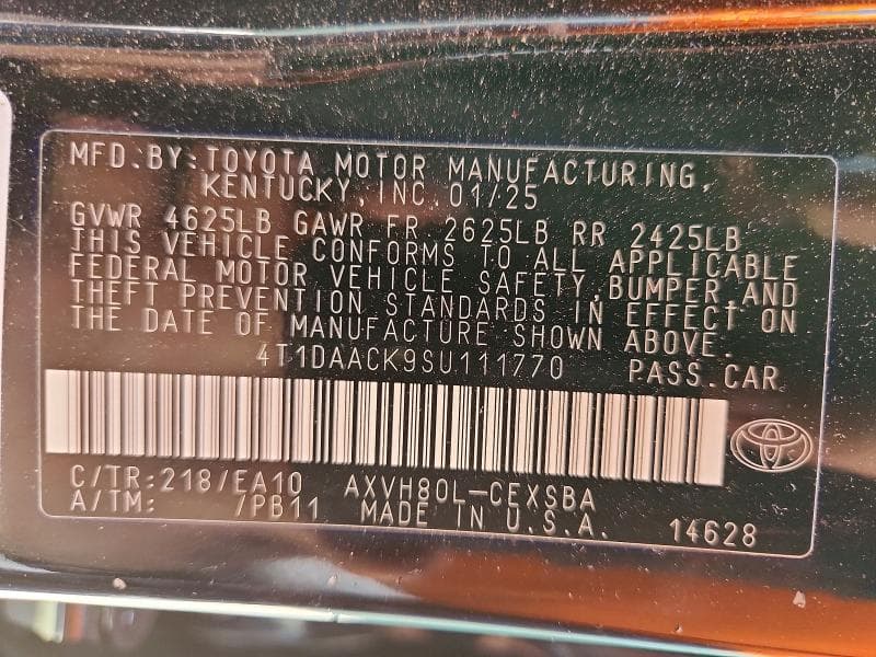 2025 TOYOTA CAMRY SE 12