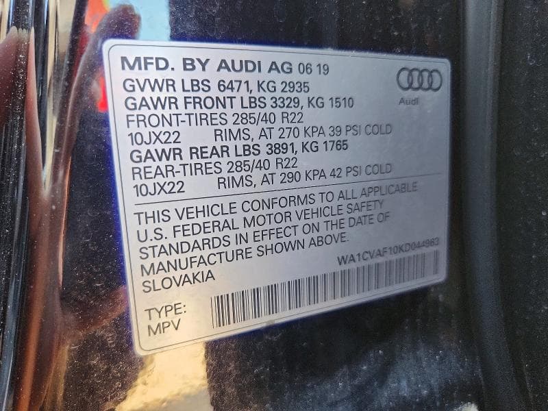 2019 AUDI Q8 PRESTIGE 13