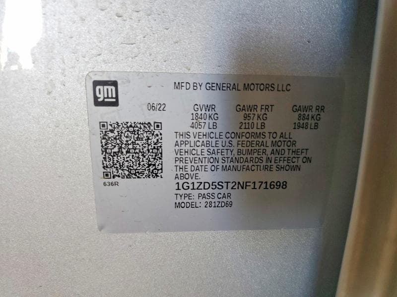 2022 CHEVROLET MALIBU LT LT 13