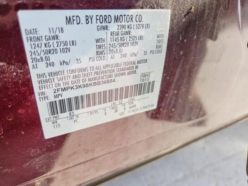 2019 FORD EDGE TITANIUM 14