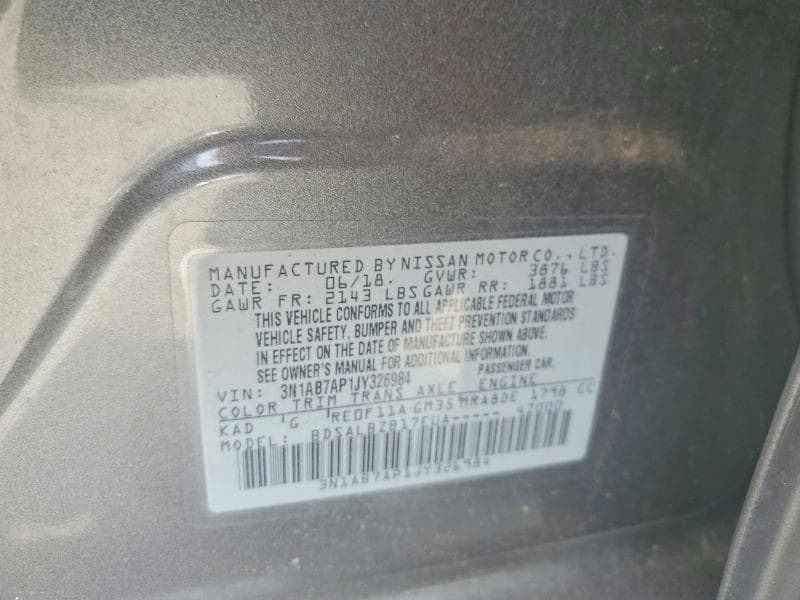 2018 NISSAN SENTRA S 12
