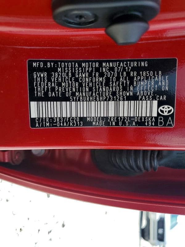 2017 TOYOTA COROLLA SE 12