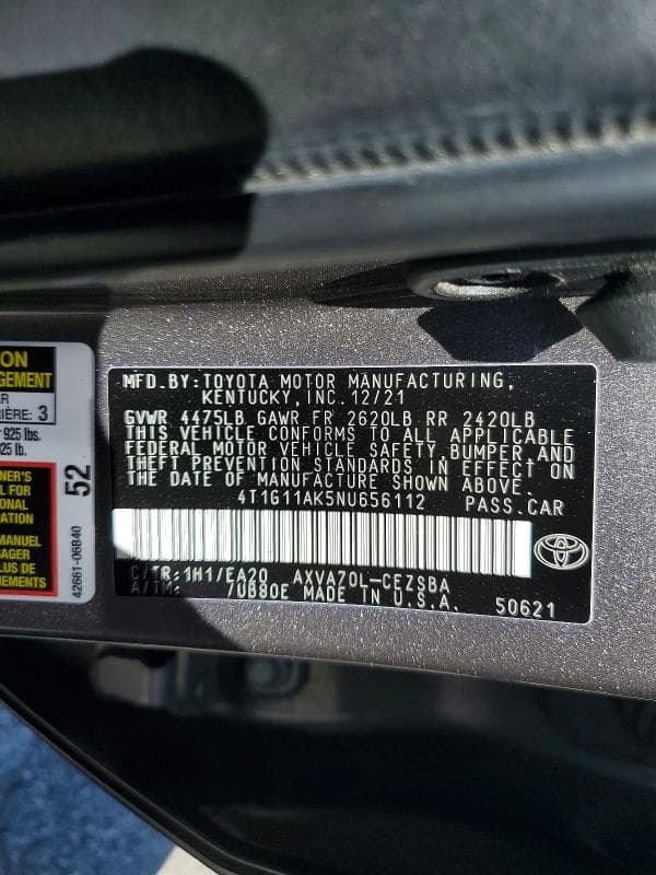 2022 TOYOTA CAMRY SE 13