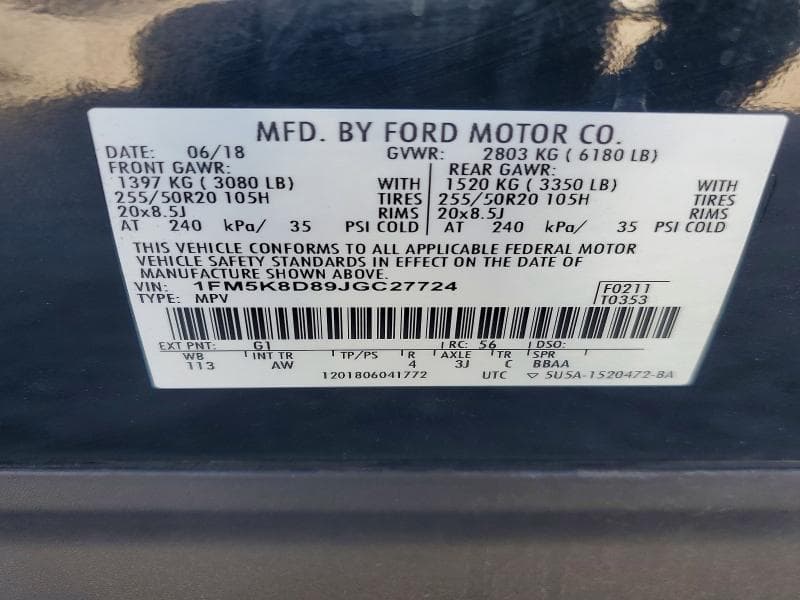 2018 FORD EXPLORER XLT 13