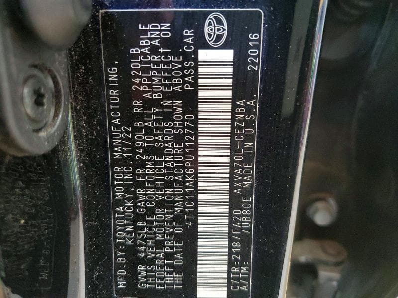 2023 TOYOTA CAMRY LE 12