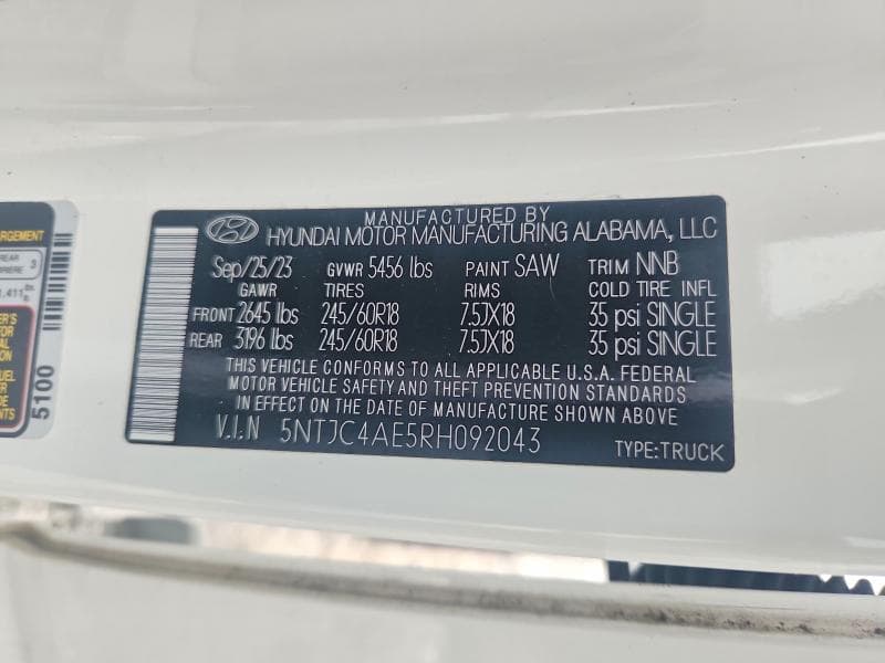2024 HYUNDAI SANTA CRUZ SEL 12