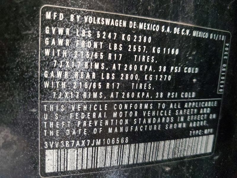 2018 VOLKSWAGEN TIGUAN SE/SEL 13