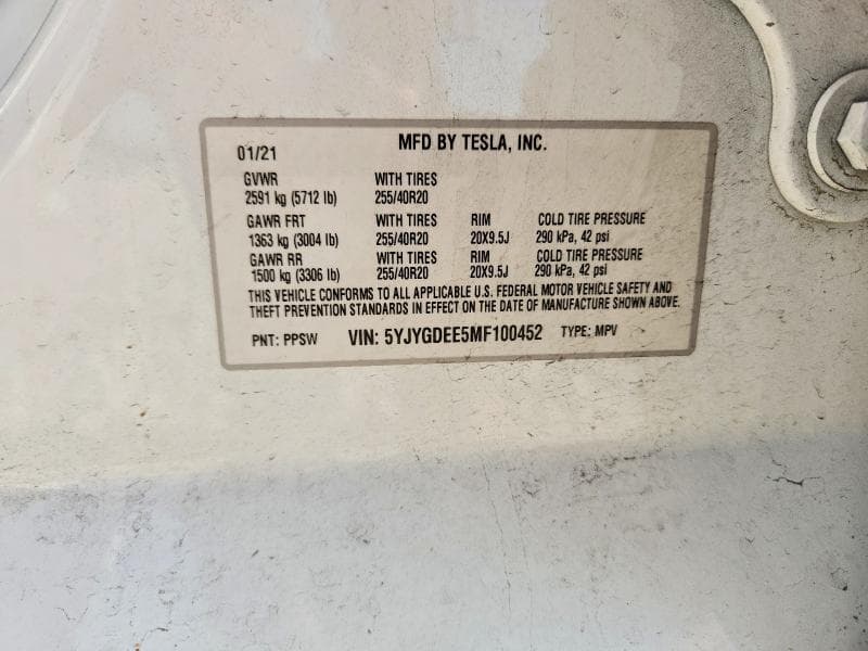 2021 TESLA MODEL X EV 12