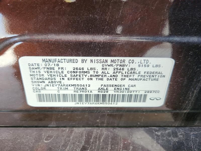 2019 INFINITI Q50 12
