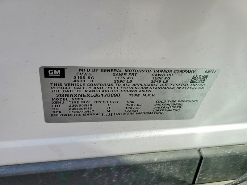 2018 CHEVROLET EQUINOX PREMIER 13