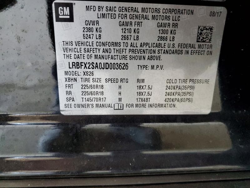 2018 BUICK ENVISION ESSENCE 13