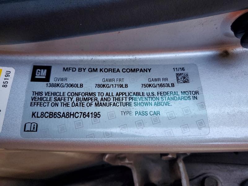 2017 CHEVROLET SPARK LS LS 12