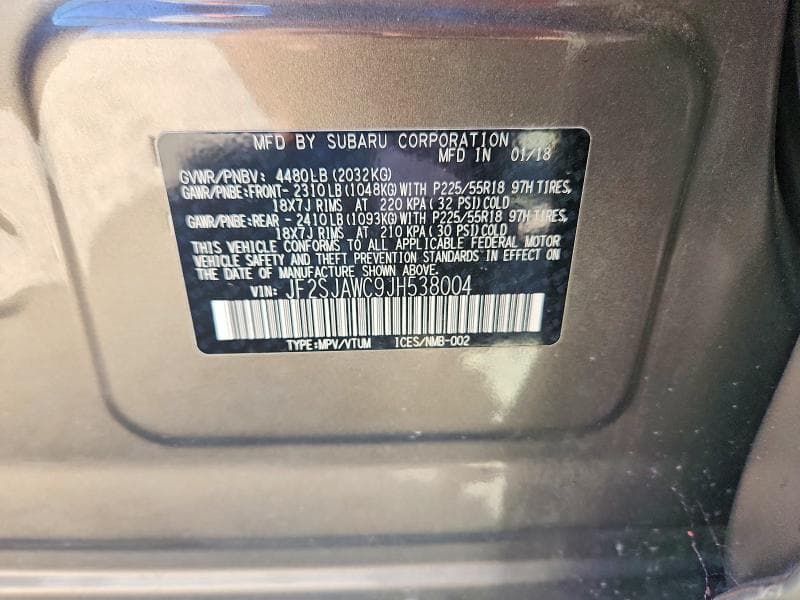 2018 SUBARU FORESTER 2.5I TOURING 13