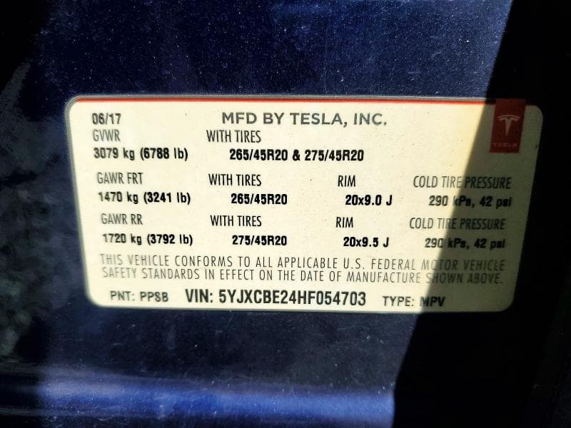 2017 TESLA MODEL X 13
