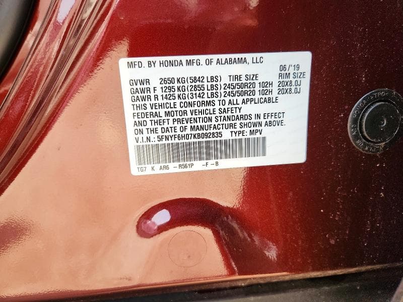 2019 HONDA PILOT ELITE 13