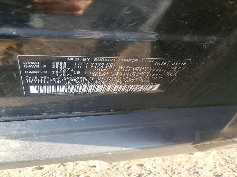 2019 SUBARU OUTBACK 2.5I PREMIUM 12