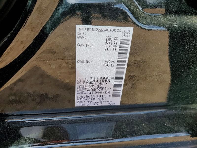 2025 NISSAN ALTIMA SV 12