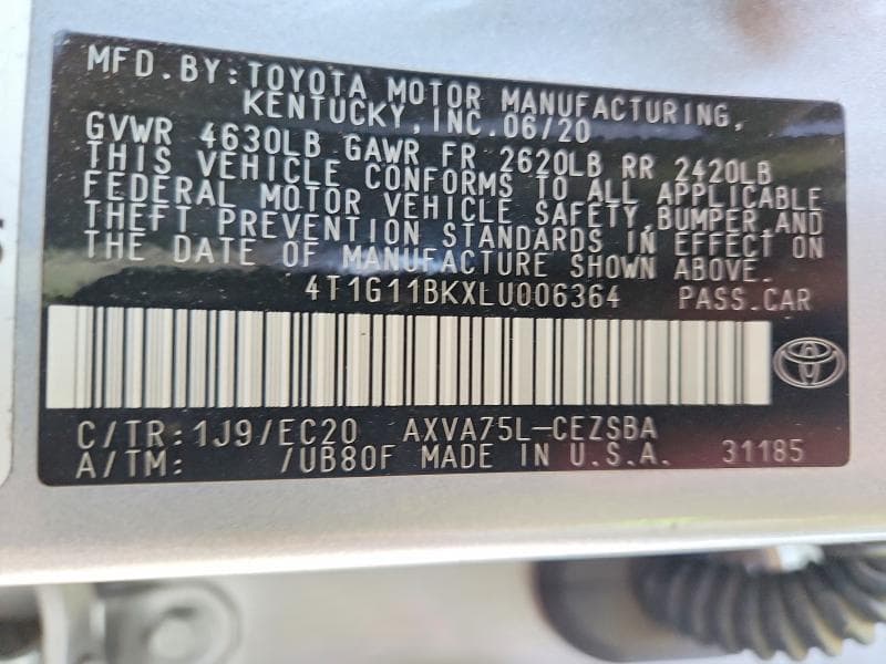 2020 TOYOTA CAMRY SE NIGHTSHADE SE NIGHTSHADE 13