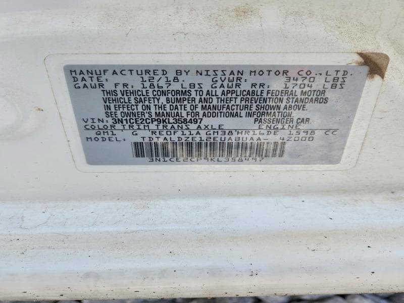 2019 NISSAN VERSA NOTE SV 13