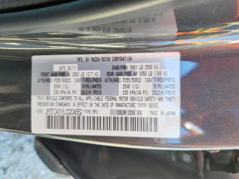 2018 MAZDA CX-9 GRAND TOURING 13