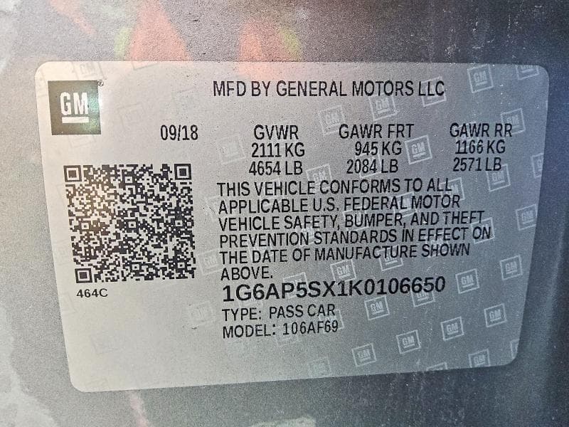 2019 CADILLAC CTS 12
