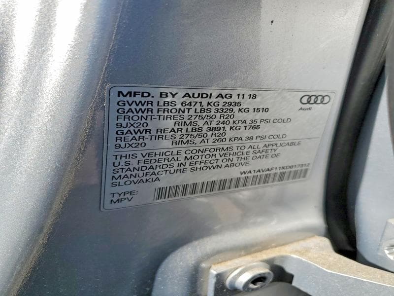 2019 AUDI Q8 PREMIUM 13