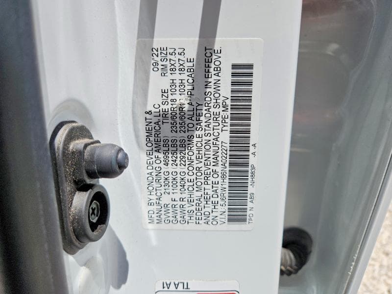 2022 HONDA CR-V EXL 12