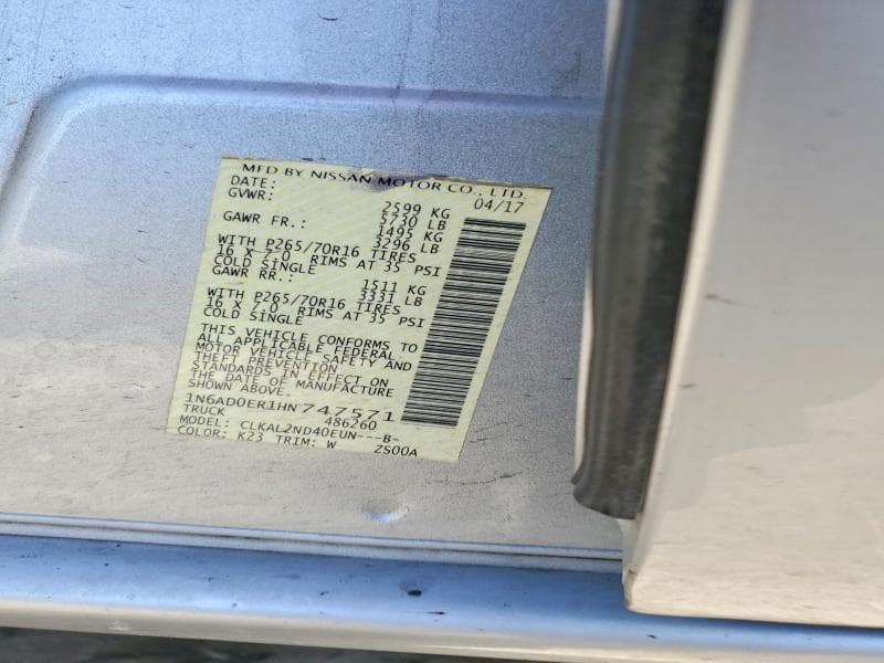 2017 NISSAN FRONTIER SV 13