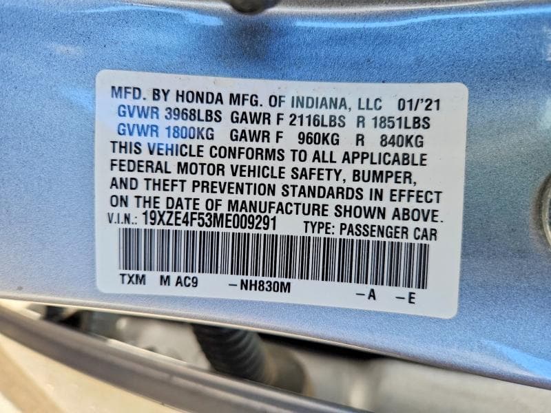 2021 HONDA INSIGHT EX 12