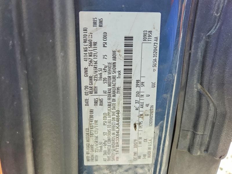 2020 FORD TRANSIT T-250 13