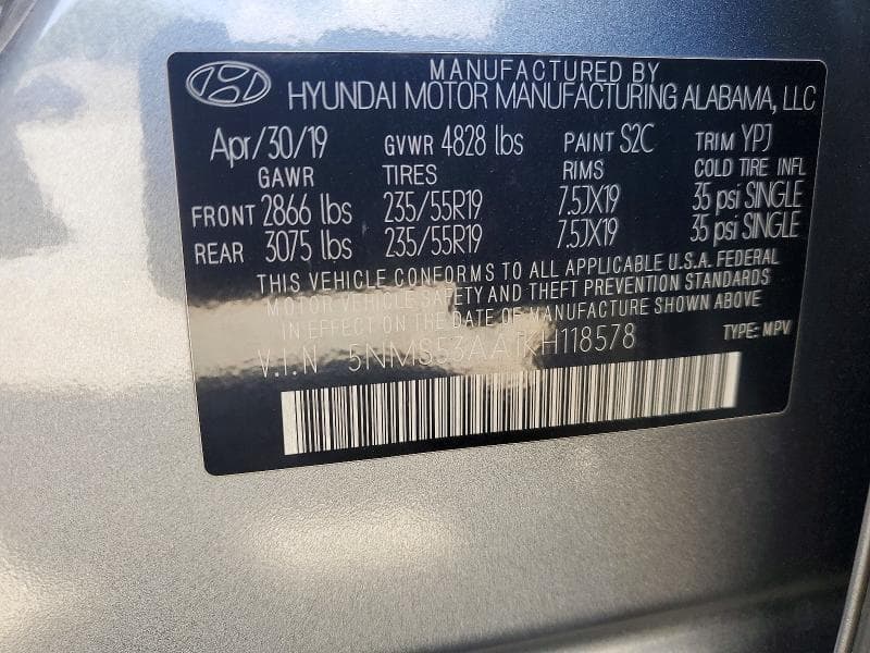 2019 HYUNDAI SANTA FE ULTIMATE 2.0T 13